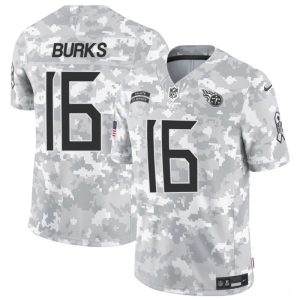 Men's Tennessee Titans #16 Treylon Burks 2024 F.U.S.E Arctic Camo Salute to Service Limited Stitched Football Jersey - Custom Name