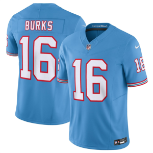 Men's Tennessee Titans #16 Treylon Burks Light Blue 2023 F.U.S.E. Vapor Limited Throwback Stitched Football Jersey - Custom Name