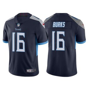 Men's Tennessee Titans #16 Treylon Burks Navy Vapor Untouchable Stitched Jersey - Custom Name