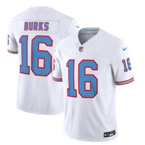 Men's Tennessee Titans #16 Treylon Burks White 2023 F.U.S.E. Vapor Limited Throwback Stitched Football Jersey - Custom Name