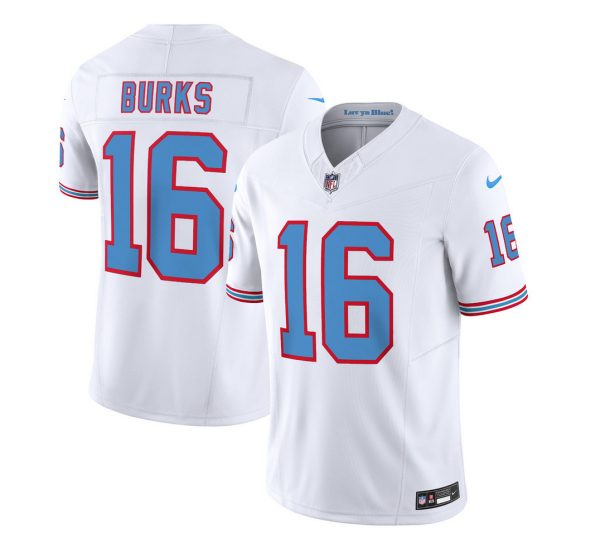 Men's Tennessee Titans #16 Treylon Burks White 2023 F.U.S.E. Vapor Limited Throwback Stitched Football Jersey - Custom Name