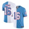 Men's Tennessee Titans #16 Treylon Burks White Blue 2023 F.U.S.E. Split Vapor Limited Throwback Stitched Football Jersey - Custom Name