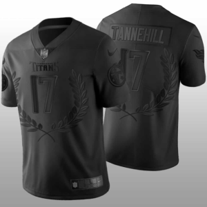 Men's Tennessee Titans #17 Ryan Tannehill Black Vapor Untouchable Stitched Jersey - Custom Name