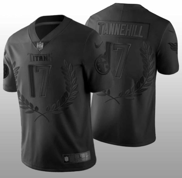 Men's Tennessee Titans #17 Ryan Tannehill Black Vapor Untouchable Stitched Jersey - Custom Name
