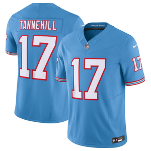 Men's Tennessee Titans #17 Ryan Tannehill Light Blue 2023 F.U.S.E. Vapor Limited Throwback Stitched Football Jersey - Custom Name