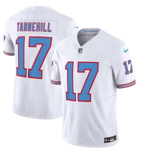 Men's Tennessee Titans #17 Ryan Tannehill White 2023 F.U.S.E. Vapor Limited Throwback Stitched Football Jersey - Custom Name