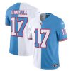 Men's Tennessee Titans #17 Ryan Tannehill White Blue 2023 F.U.S.E. Split Vapor Limited Throwback Stitched Football Jersey - Custom Name