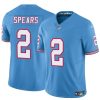 Men's Tennessee Titans #2 Tyjae Spears Blue 2024 F.U.S.E. Throwback Vapor Limited Stitched Football Jersey- Custom Name