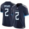 Men's Tennessee Titans #2 Tyjae Spears Navy 2024 F.U.S.E. Vapor Limited Stitched Football Jersey - Custom Name