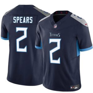 Men's Tennessee Titans #2 Tyjae Spears Navy 2024 F.U.S.E. Vapor Limited Stitched Football Jersey - Custom Name
