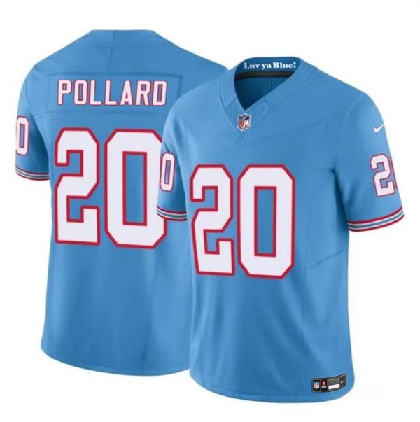 Men's Tennessee Titans #20 Tony Pollard Blue 2023 F.U.S.E. Throwback Limited Stitched Football Jersey - Custom Name