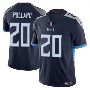 Men's Tennessee Titans #20 Tony Pollard Navy Vapor Limited Stitched Football Jersey - Custom Name