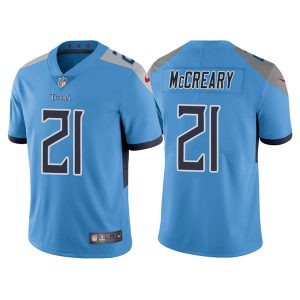 Men's Tennessee Titans #21 Roger McCreary Blue Vapor Untouchable Stitched Jersey - Custom Name