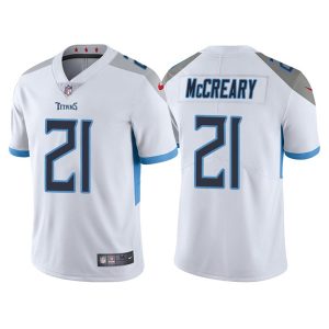 Men's Tennessee Titans #21 Roger McCreary White Vapor Untouchable Stitched Jersey - Custom Name