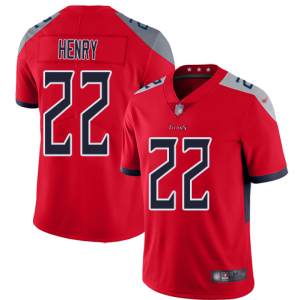 Men's Tennessee Titans #22 Derrick Henry 2019 Red Silver Inverted Legend Stitched NFL Jersey - Custom Name