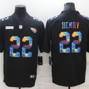 Men's Tennessee Titans #22 Derrick Henry 2020 Black Crucial Catch Limited Stitched Jersey - Custom Name