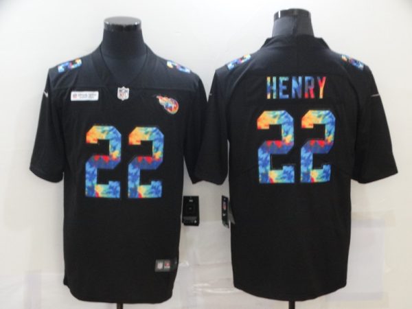 Men's Tennessee Titans #22 Derrick Henry 2020 Black Crucial Catch Limited Stitched Jersey - Custom Name