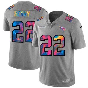Men's Tennessee Titans #22 Derrick Henry 2020 Gray Crucial Catch Limited NFL Stitched Jersey - Custom Name