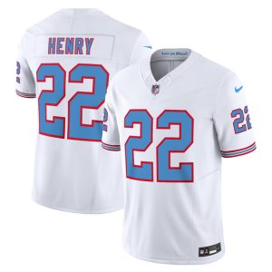 Men's Tennessee Titans #22 Derrick Henry White 2023 F.U.S.E. Vapor Limited Throwback Stitched Football Jersey - Custom Name