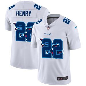 Men's Tennessee Titans #22 Derrick Henry White NFL Stitched Jersey - Custom Name