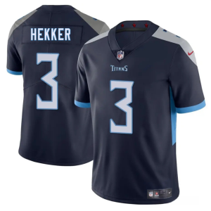 Men's Tennessee Titans #3 Johnny Hekker Navy 2025 Vapor Untouchable Stitched Jersey - Custom Name