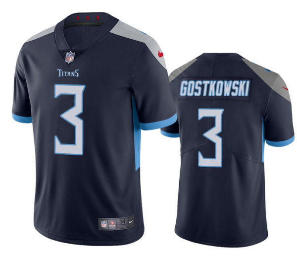 Men's Tennessee Titans #3 Stephen Gostkowski Navy Vapor Untouchable Stitched Jersey - Custom Name
