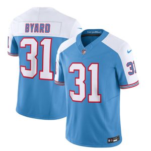 Men's Tennessee Titans #31 Kevin Byard Blue White 2023 F.U.S.E. Vapor Limited Throwback Stitched Football Jersey - Custom Name