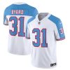 Men's Tennessee Titans #31 Kevin Byard White Blue 2023 F.U.S.E. Vapor Limited Throwback Stitched Football Jersey - Custom Name