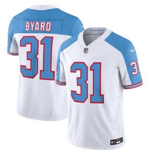 Men's Tennessee Titans #31 Kevin Byard White Blue 2023 F.U.S.E. Vapor Limited Throwback Stitched Football Jersey - Custom Name