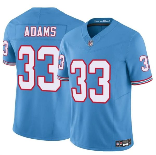 Men's Tennessee Titans #33 Jamal Adams Blue 2024 F.U.S.E. Throwback Vapor Limited Stitched Football Jersey - Custom Name