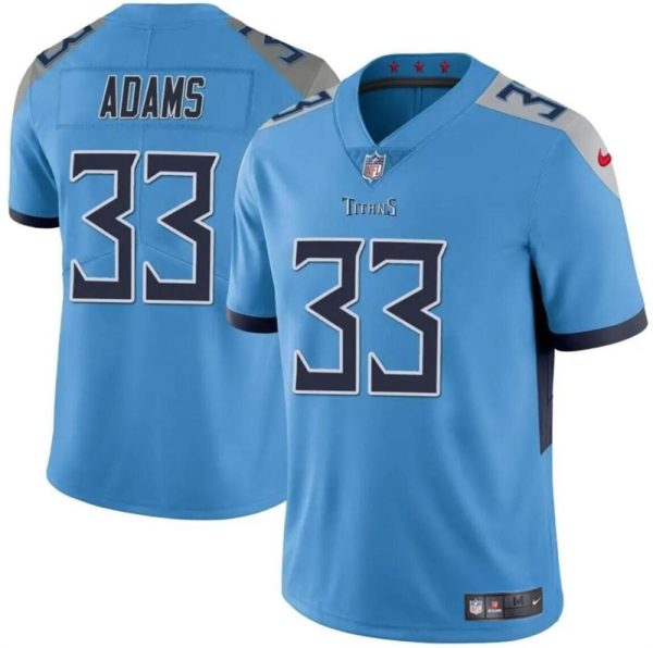 Men's Tennessee Titans #33 Jamal Adams Blue Vapor Limited Stitched Football Jersey - Custom Name