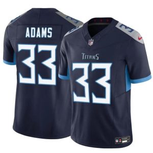 Men's Tennessee Titans #33 Jamal Adams Navy 2024 F.U.S.E. Vapor Limited Stitched Football Jersey - Custom Name
