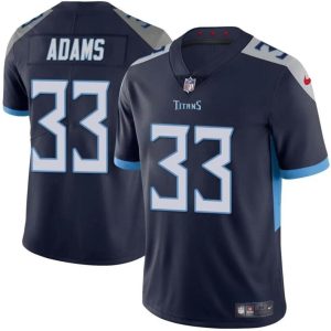Men's Tennessee Titans #33 Jamal Adams Navy Vapor Limited Stitched Football Jersey - Custom Name