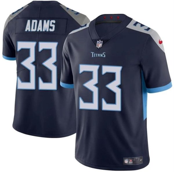 Men's Tennessee Titans #33 Jamal Adams Navy Vapor Limited Stitched Football Jersey - Custom Name