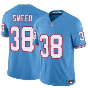 Men's Tennessee Titans #38 L'Jarius Sneed Blue 2024 F.U.S.E. Throwback Vapor Limited Stitched Football Jersey - Custom Name