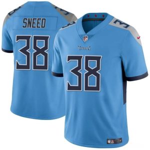 Men's Tennessee Titans #38 L'Jarius Sneed Blue Vapor Limited Stitched Football Jersey - Custom Name