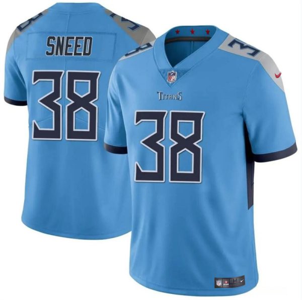 Men's Tennessee Titans #38 L'Jarius Sneed Blue Vapor Limited Stitched Football Jersey - Custom Name