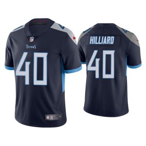 Men's Tennessee Titans #40 Dontrell Hilliard Navy Vapor Untouchable Stitched Jersey - Custom Name