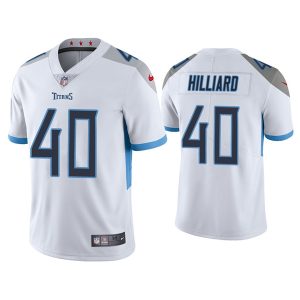 Men's Tennessee Titans #40 Dontrell Hilliard White Vapor Untouchable Stitched Jersey - Custom Name