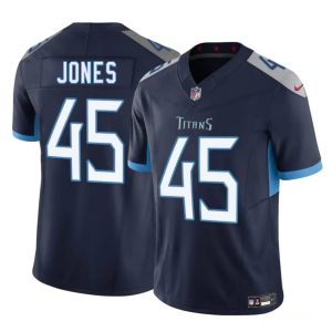 Men's Tennessee Titans #45 Dre'Mont Jones Navy 2025 F.U.S.E. Vapor Limited Stitched Football Jersey - Custom Name