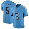Men's Tennessee Titans #5 Elic Ayomanor Blue 2025 Draft F.U.S.E. Vapor Limited Stitched Football Jersey - Custom Name