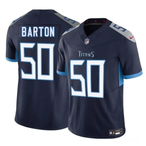 Men's Tennessee Titans #50 Cody Barton Navy 2025 F.U.S.E. Vapor Limited Stitched Football Jersey - Custom Name