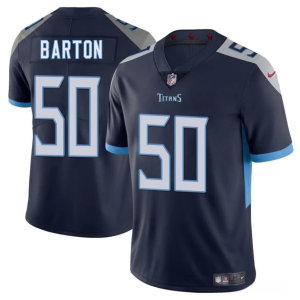 Men's Tennessee Titans #50 Cody Barton Navy 2025 Vapor Limited Stitched Football Jersey - Custom Name