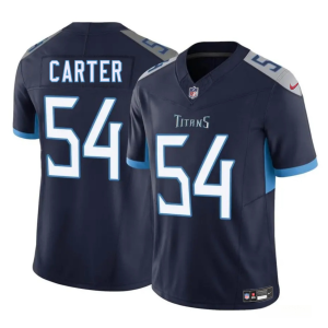 Men's Tennessee Titans #54 Lorenzo Carter Navy 2025 F.U.S.E. Vapor Limited Stitched Football Jersey - Custom Name