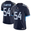 Men's Tennessee Titans #54 Lorenzo Carter Navy 2025 Vapor Untouchable Stitched Jersey - Custom Name