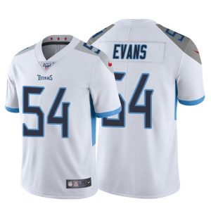 Men's Tennessee Titans #54 Rashaan Evans 100th White Vapor Untouchable Stitched Jersey - Custom Name