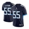 Men's Tennessee Titans #55 JC Latham Navy 2024 Draft Vapor Limited Stitched Football Jersey - Custom Name