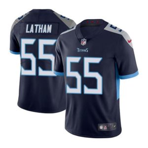 Men's Tennessee Titans #55 JC Latham Navy 2024 Draft Vapor Limited Stitched Football Jersey - Custom Name