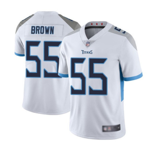 Men's Tennessee Titans #55 Jayon Brown White Vapor Untouchable Limited Stitched Jersey - Custom Name