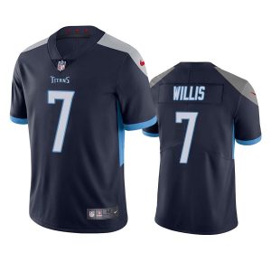 Men's Tennessee Titans #7 Malik Willis Navy Vapor Untouchable Stitched Jersey - Custom Name